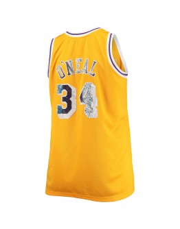 Shaquille O'Neal Los Angeles Lakers Mitchell & Ness Big & Tall 1996-97 NBA 75th Anniversary Diamond Swingman Jersey - Gold