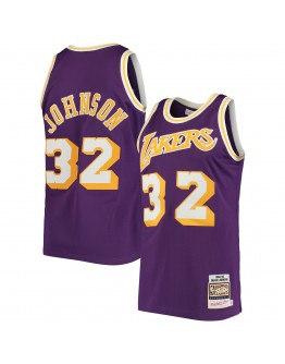 Magic Johnson Los Angeles Lakers Mitchell & Ness 1984 Hardwood Classics Authentic Jersey - Purple