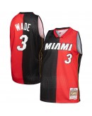 Dwyane Wade Miami Heat Mitchell & Ness Hardwood Classics 2005/06 Split Swingman Jersey - Black/Red