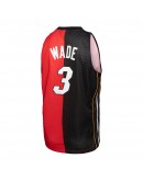 Dwyane Wade Miami Heat Mitchell & Ness Hardwood Classics 2005/06 Split Swingman Jersey - Black/Red