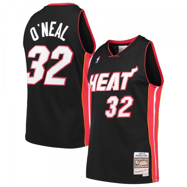 Shaquille O'Neal Miami Heat Mitchell & Ness Hardwood Classics Swingman Jersey - Black