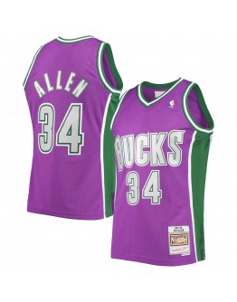 Ray Allen Milwaukee Bucks Mitchell & Ness Hardwood Classics Swingman Jersey - Purple