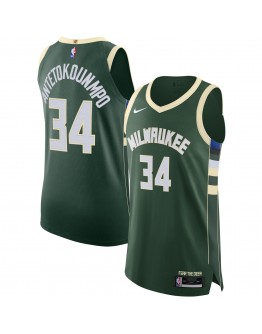 Giannis Antetokounmpo Milwaukee Bucks Nike 2020/21 Authentic Jersey - Icon Edition - Hunter Green