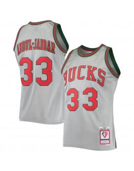 Kareem Abdul-Jabbar Milwaukee Bucks Mitchell & Ness 75th Anniversary 1971/72 Hardwood Classics Swingman Jersey - Silver