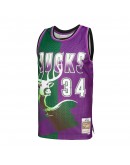 Ray Allen Milwaukee Bucks Mitchell & Ness Hardwood Classics 1996/97 Split Swingman Jersey - Green/Purple