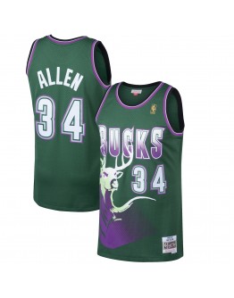 Ray Allen Milwaukee Bucks Mitchell & Ness 1996-97 Hardwood Classics Swingman Jersey - Kelly Green