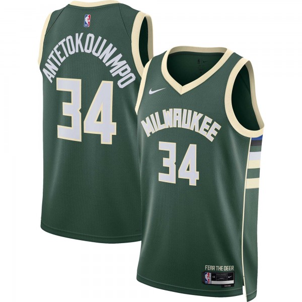 Giannis Antetokounmpo Milwaukee Bucks Nike Unisex Swingman Jersey - Icon Edition - Hunter Green