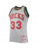 Kareem Abdul-Jabbar Milwaukee Bucks Mitchell & Ness 75th Anniversary 1971/72 Hardwood Classics Swingman Jersey - Silver