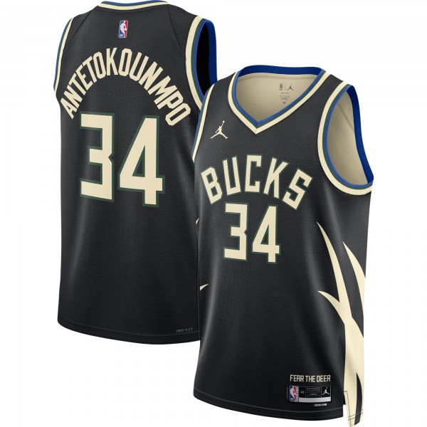 Giannis Antetokounmpo Milwaukee Bucks Jordan Brand Unisex Swingman Jersey - Statement Edition - Black