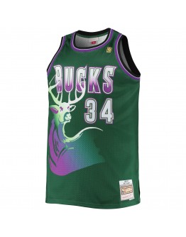 Ray Allen Milwaukee Bucks Mitchell & Ness Big & Tall 1996/97 Hardwood Classics Swingman Jersey - Hunter Green