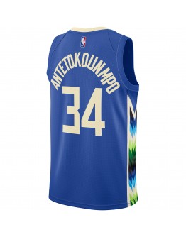 Giannis Antetokounmpo Milwaukee Bucks Nike Unisex 2022/23 Swingman Jersey - City Edition - Royal