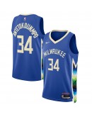 Giannis Antetokounmpo Milwaukee Bucks Nike Unisex 2022/23 Swingman Jersey - City Edition - Royal