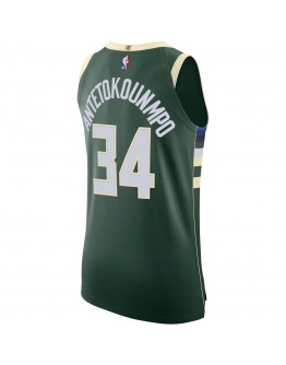 Giannis Antetokounmpo Milwaukee Bucks Nike 2020/21 Authentic Jersey - Icon Edition - Hunter Green