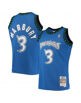 Stephon Marbury Minnesota Timberwolves Mitchell & Ness 1996-97 Hardwood Classics Swingman Jersey - Blue