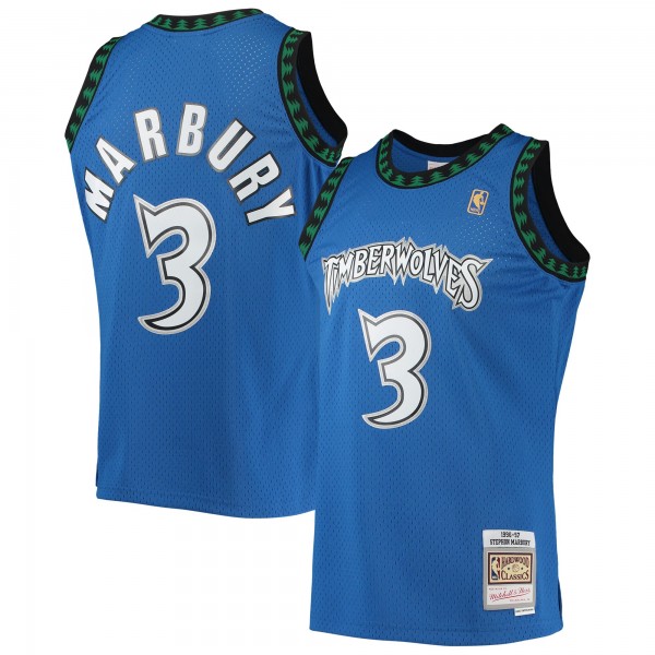 Stephon Marbury Minnesota Timberwolves Mitchell & Ness 1996-97 Hardwood Classics Swingman Jersey - Blue