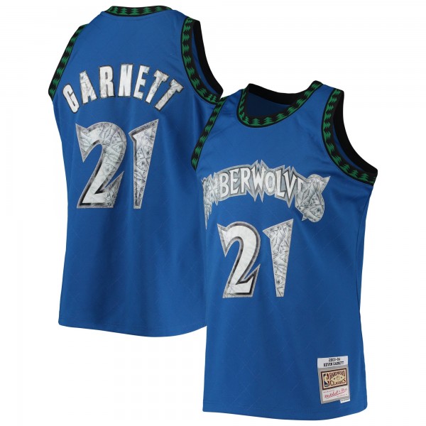 Kevin Garnett Minnesota Timberwolves Mitchell & Ness 1996-97 Hardwood Classics NBA 75th Anniversary Diamond Swingman Jersey - Blue