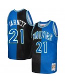 Kevin Garnett Minnesota Timberwolves Mitchell & Ness Hardwood Classics 1995/96 Split Swingman Jersey - Black/Blue