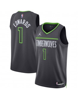 Anthony Edwards Minnesota Timberwolves Jordan Brand Unisex Swingman Jersey - Statement Edition - Charcoal