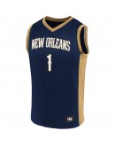 Men's Zion Williamson Navy/Gold New Orleans Pelicans Replica Jersey