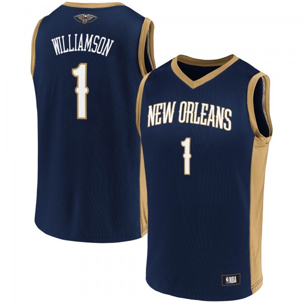 Men's Zion Williamson Navy/Gold New Orleans Pelicans Replica Jersey