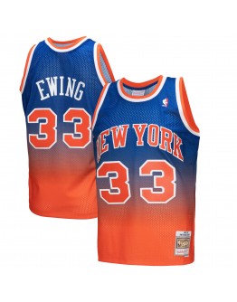 Patrick Ewing New York Knicks Mitchell & Ness 1991/92 Hardwood Classics Fadeaway Swingman Player Jersey - Orange/Royal