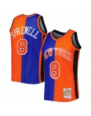 Latrell Sprewell New York Knicks Mitchell & Ness Hardwood Classics 1998/99 Split Swingman Jersey - Blue/Orange