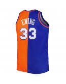 Patrick Ewing New York Knicks Mitchell & Ness Big & Tall Hardwood Classics 1991/92 Split Swingman Jersey - Blue/Orange