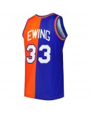 Patrick Ewing New York Knicks Mitchell & Ness Hardwood Classics 1991/92 Split Swingman Jersey - Blue/Orange