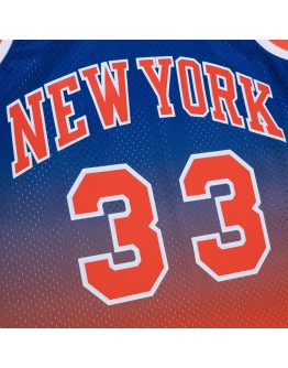 Patrick Ewing New York Knicks Mitchell & Ness 1991/92 Hardwood Classics Fadeaway Swingman Player Jersey - Orange/Royal