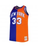 Patrick Ewing New York Knicks Mitchell & Ness Big & Tall Hardwood Classics 1991/92 Split Swingman Jersey - Blue/Orange