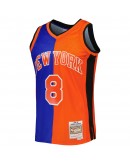 Latrell Sprewell New York Knicks Mitchell & Ness Hardwood Classics 1998/99 Split Swingman Jersey - Blue/Orange