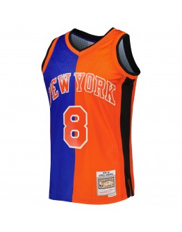 Latrell Sprewell New York Knicks Mitchell & Ness Hardwood Classics 1998/99 Split Swingman Jersey - Blue/Orange