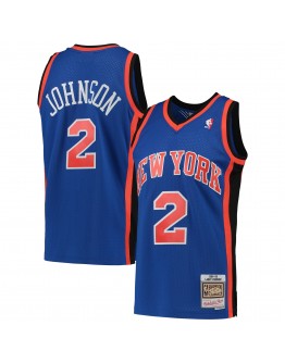 Larry Johnson New York Knicks Mitchell & Ness Hardwood Classics 1998-99 Swingman Jersey - Blue