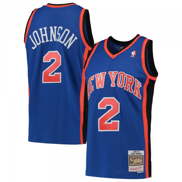 Larry Johnson New York Knicks Mitchell & Ness Hardwood Classics 1998-99 Swingman Jersey - Blue