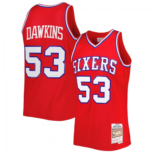 Darryl Dawkins Philadelphia 76ers Mitchell & Ness Hardwood Classics 1979-80 Swingman Jersey - Red