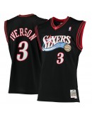 Allen Iverson Philadelphia 76ers Mitchell & Ness 2000-01 Hardwood Classics Swingman Jersey - Black