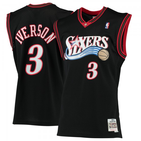 Allen Iverson Philadelphia 76ers Mitchell & Ness 2000-01 Hardwood Classics Swingman Jersey - Black