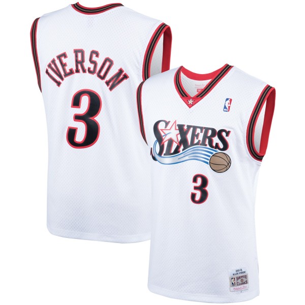 Allen Iverson Philadelphia 76ers Mitchell & Ness 2000 Hardwood Classics Swingman Player Jersey - White