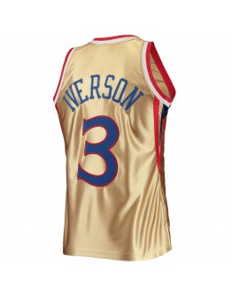 Allen Iverson Philadelphia 76ers Mitchell & Ness 75th Anniversary 1996/97 Hardwood Classics Swingman Jersey - Gold