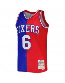 Julius Erving Philadelphia 76ers Mitchell & Ness Hardwood Classics 1982/83 Split Swingman Jersey - Royal/Red