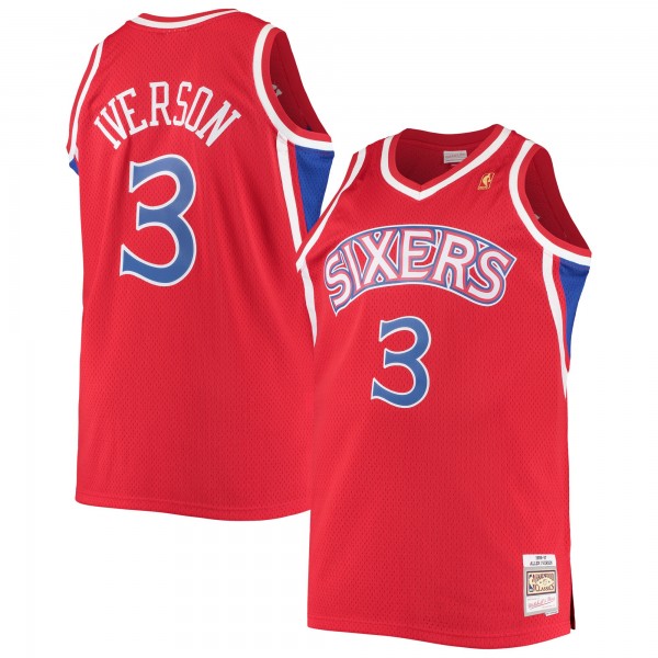 Allen Iverson Philadelphia 76ers Mitchell & Ness Big & Tall Hardwood Classics Swingman Player Jersey - Red