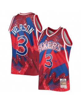 Allen Iverson Philadelphia 76ers Mitchell & Ness Hardwood Classics 1996/97 Hyper Hoops Swingman Jersey - Red