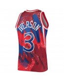 Allen Iverson Philadelphia 76ers Mitchell & Ness Hardwood Classics 1996/97 Hyper Hoops Swingman Jersey - Red