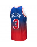 Allen Iverson Philadelphia 76ers Mitchell & Ness 1996/97 Hardwood Classics Fadeaway Swingman Player Jersey - Red/Royal