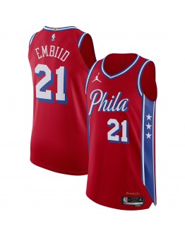 Joel Embiid Philadelphia 76ers Jordan Brand Authentic Player Jersey - Statement Edition - Red