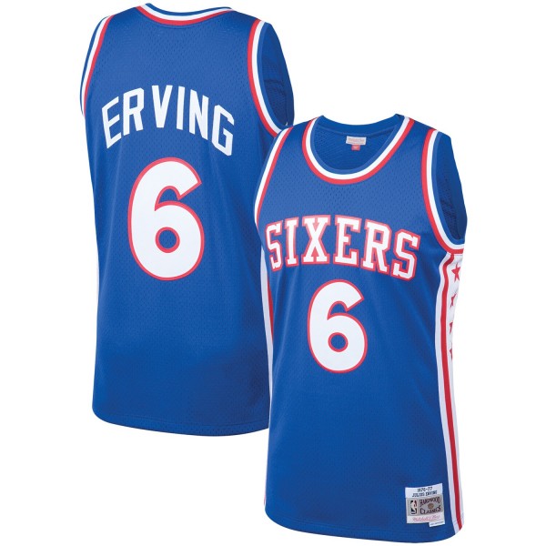 Julius Erving Philadelphia 76ers Mitchell & Ness 1976-77 Hardwood Classics Swingman Player Jersey - Royal