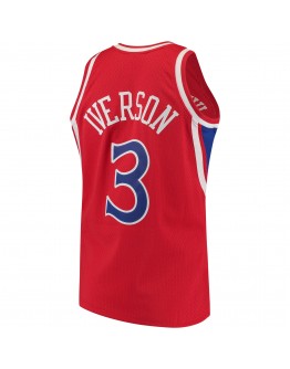 Allen Iverson Philadelphia 76ers Mitchell & Ness Hardwood Classics Authentic Jersey - Red