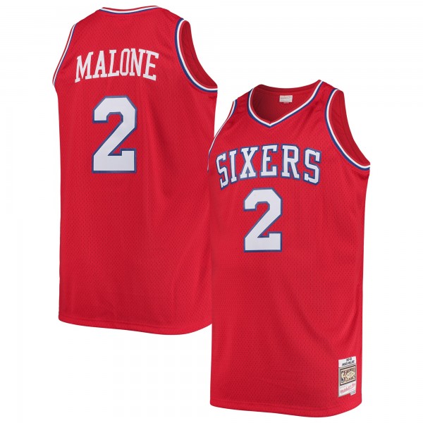 Moses Malone Philadelphia 76ers Mitchell & Ness Big & Tall Hardwood Classics Jersey - Red