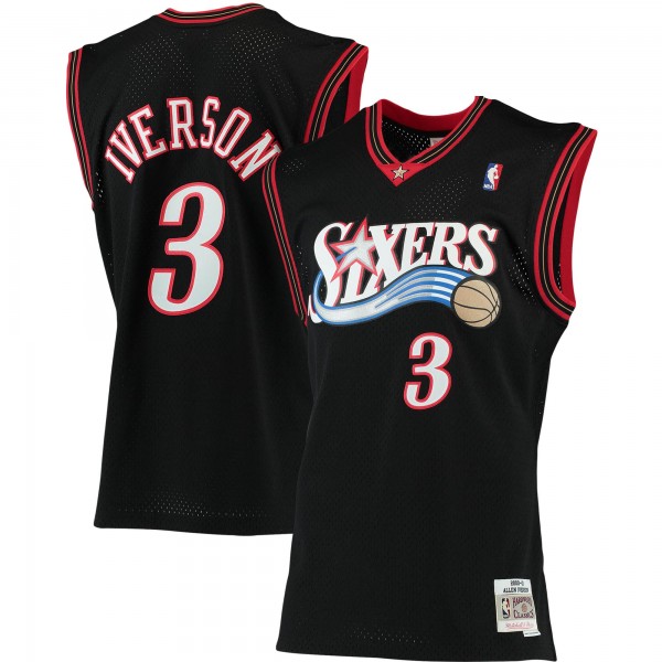 Allen Iverson Philadelphia 76ers Mitchell & Ness Big & Tall Hardwood Classics Jersey - Black