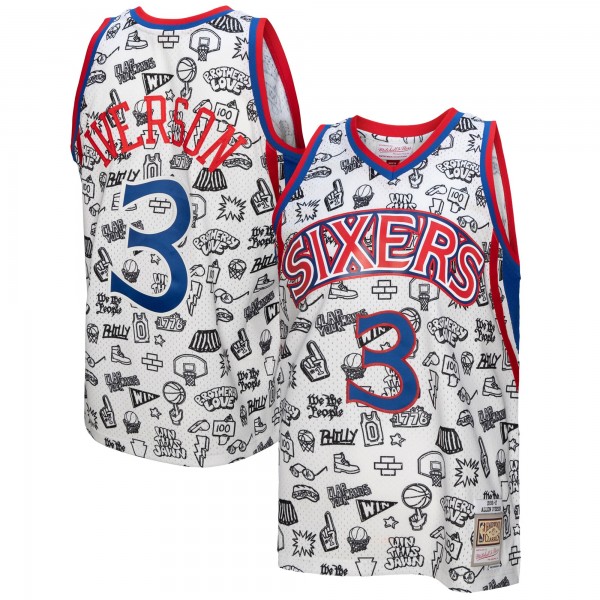 Allen Iverson Philadelphia 76ers Mitchell & Ness 1996/97 Swingman Jersey - White